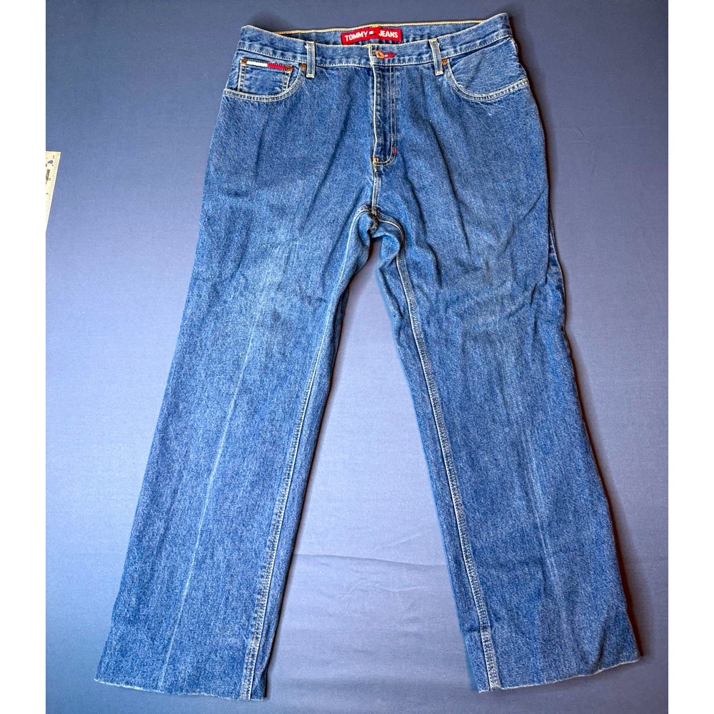 Tommy Jeans Men's Blue Denim Straight Leg Regular Fit Jeans w/ Pockets